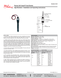 Thumbnail of document Manual - V8 Flotect Vane Operated Flow Switch